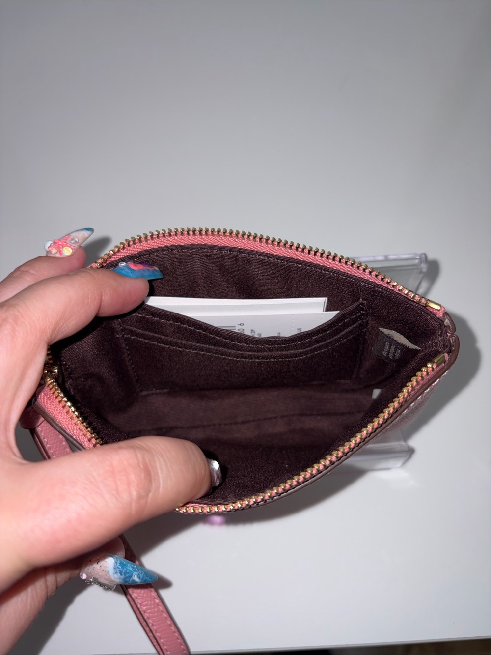 COACH Pink Leather Wristlet - Picture 3 of 3